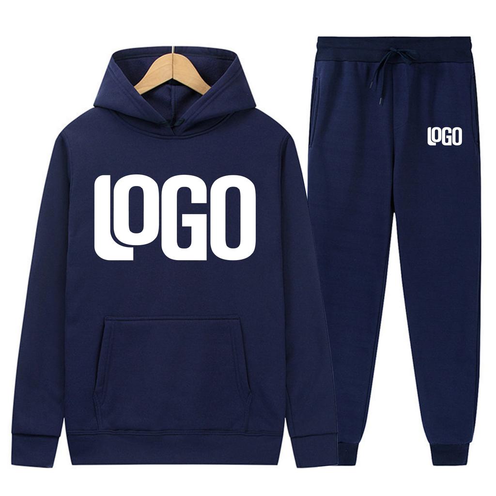 DIY10 Customization of your brand logo Men's and women's casual hoodie set street style personalized sport