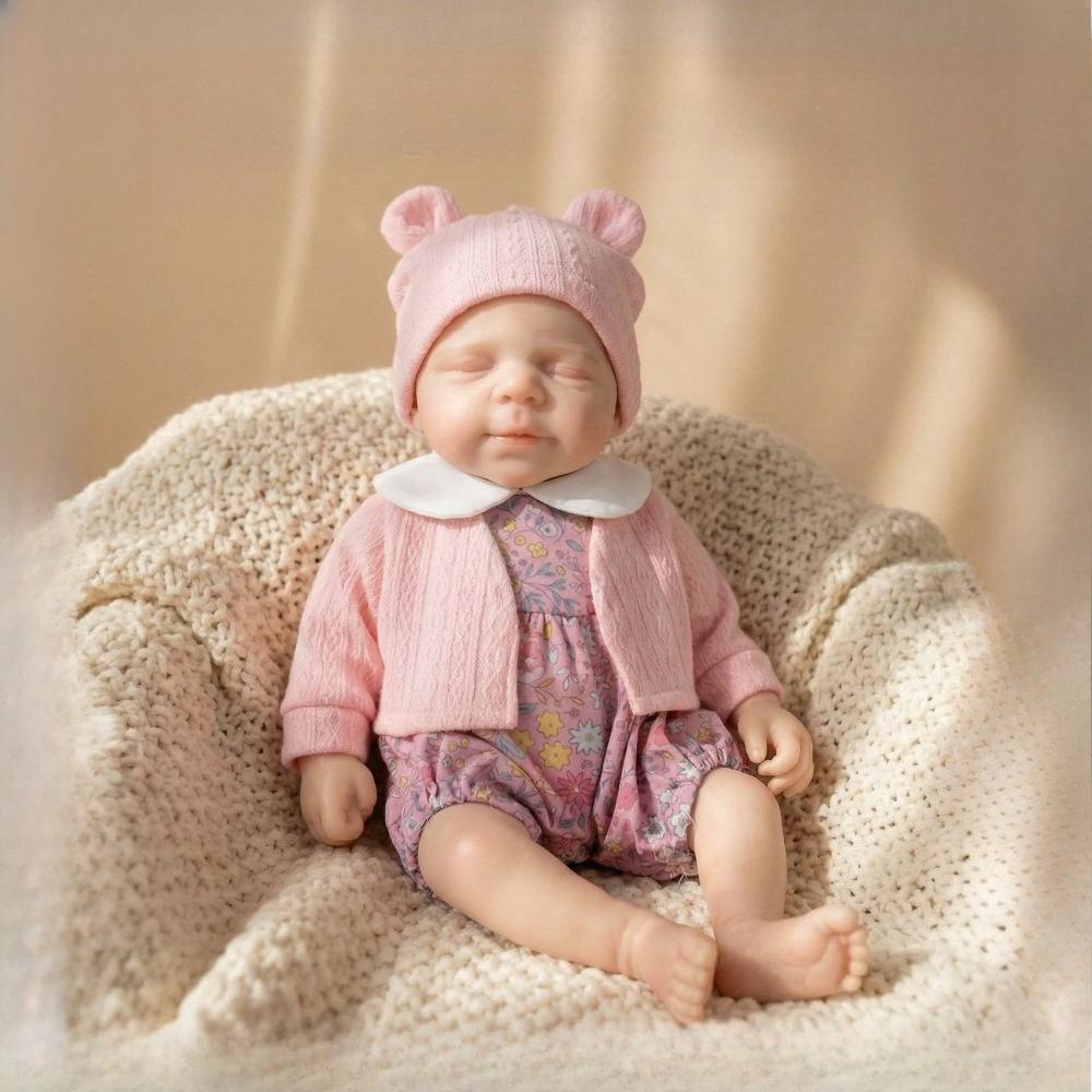 Soft Bouncy Solid Silicone Rebirth Doll Pascale 12'' 30cm Palm Emulation Baby Doll Realistic Asleep High Painted Skin Reborn Doll Child Christmas Gift