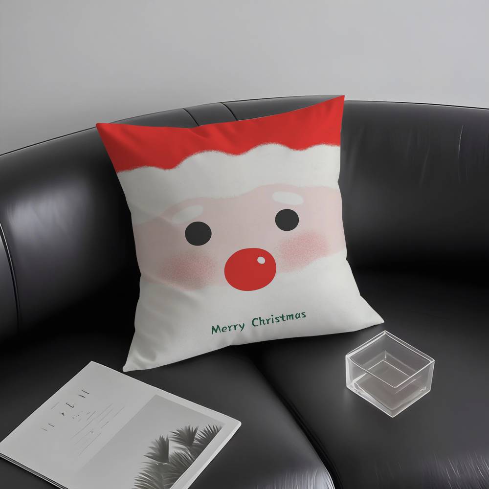 Merry Christmas Red Art Pillow Case  Plush Fabric Soft  Pillowcase Double Sided Print Cushion Cover Household Gifts