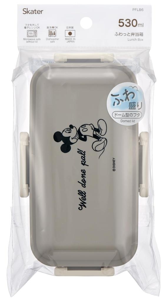 Skater Bento Fluffy Serving Lunch Made in Disney Mickey Mouse Simple Box, Box, 530ml, Japan, Logo, PFLB6-A