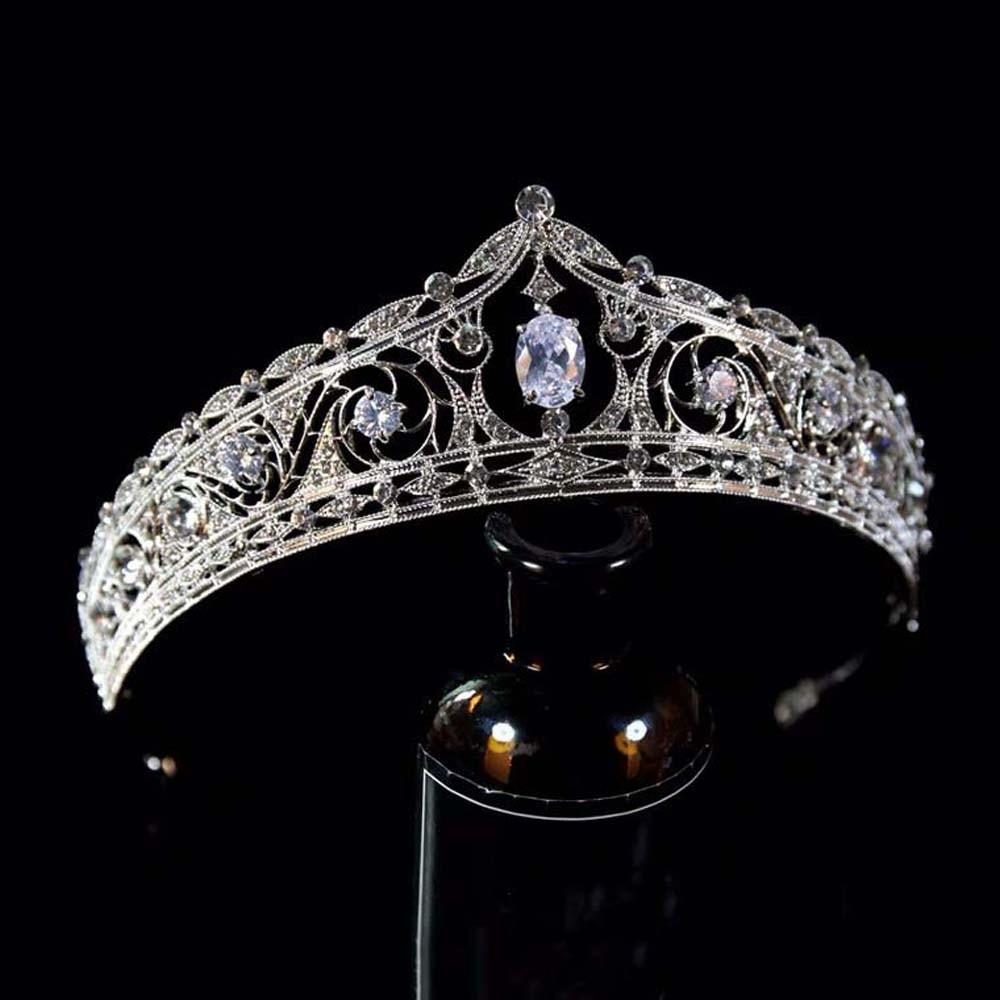 Elegant Crown Hair Accessory Antique Bronze Princess Rhinestone Tiara Birthday Head Jewelry