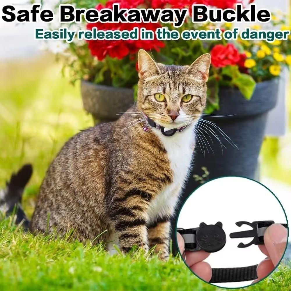 Safety Buckle Cat Collar Adjustable Waterproof For Airtag Collar Anti-Lost Reflective Strips For Airtag Holder For Air tag