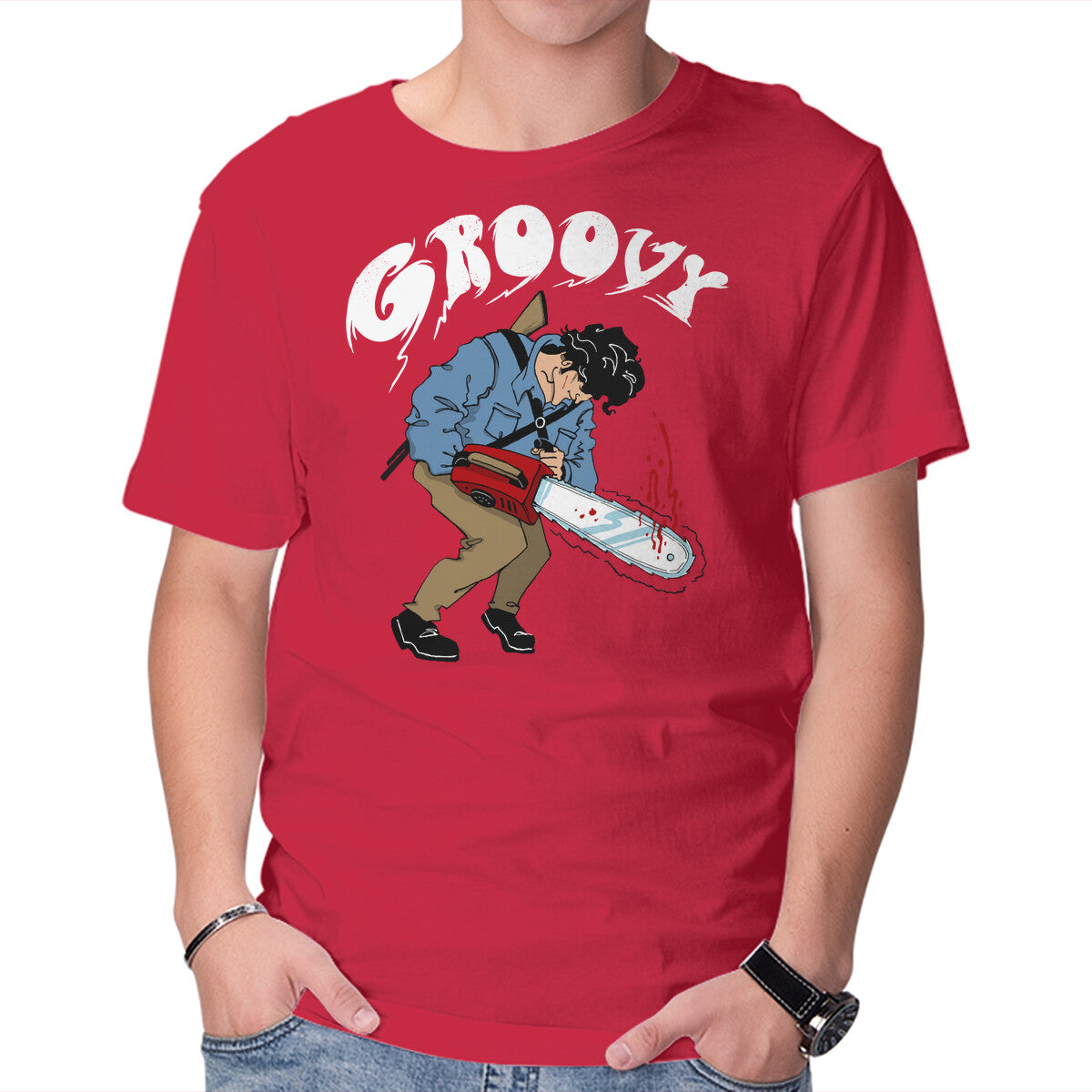 Unisex Crew Neck T-Shirt Ash Vs. The World Graphic Short Sleeve Casual Tee XS