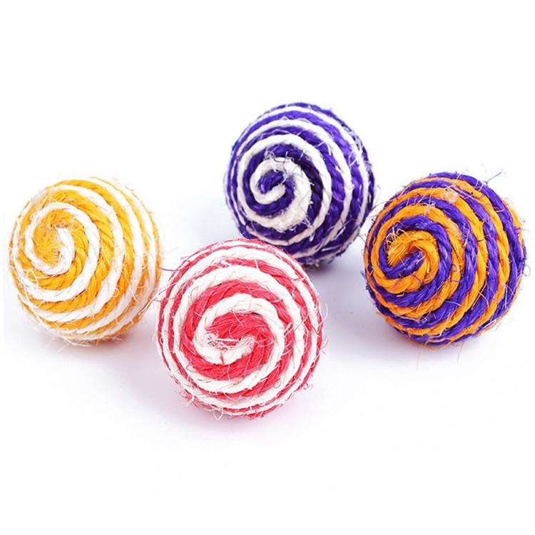 Qbellpet Multi-color Sisal Cat Scratching Rope Ball Toy Dog Cat Sisal Ball Interactive Scratcher Cat Kitty Chew Toys (multicolor,4.3cm) разноцветный