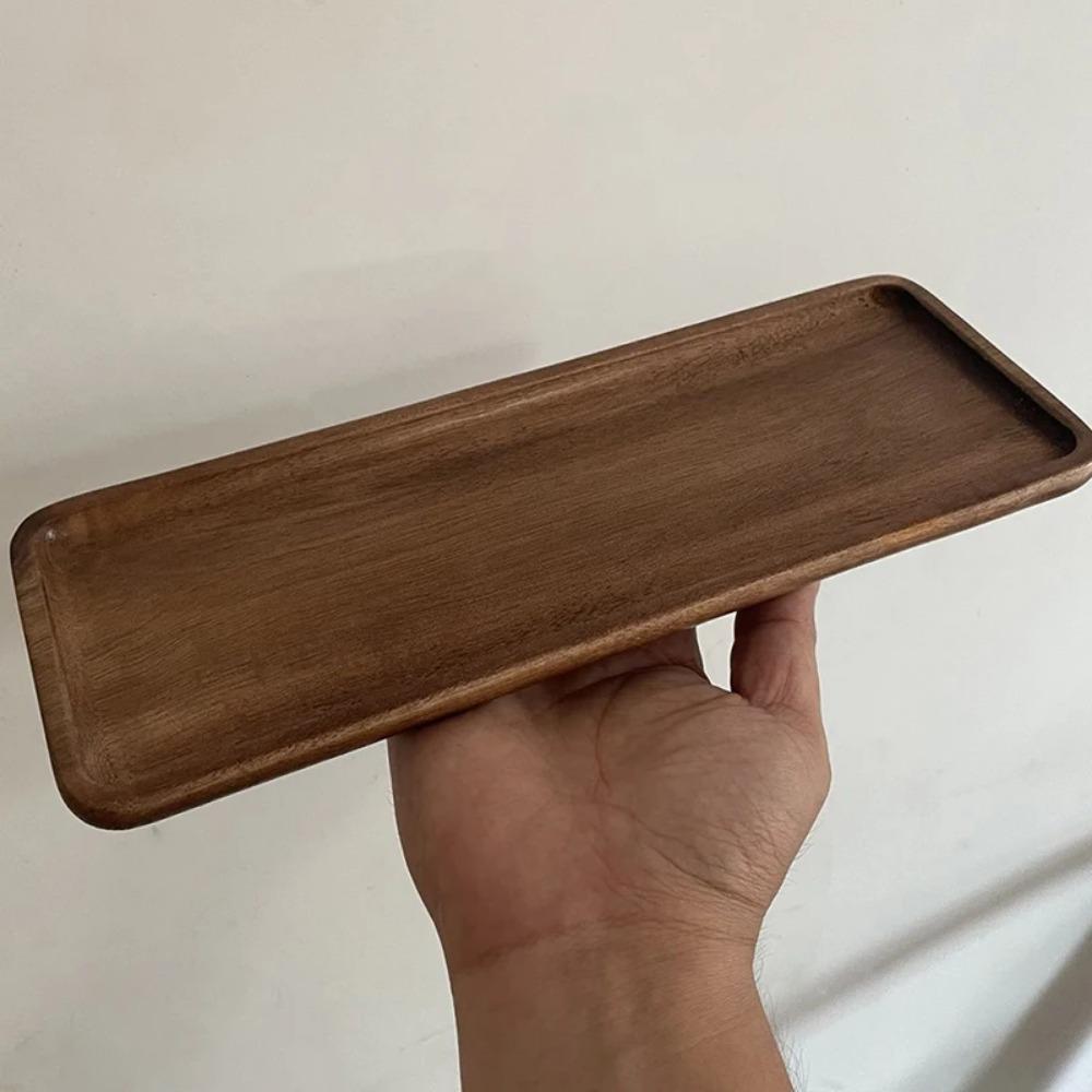 1Pc Wood Coffee Tray Rectangular Food Cup Trays Decorative Wood Salver Gongfu Tea Pallet Dessert Candy Bamboo Pallet