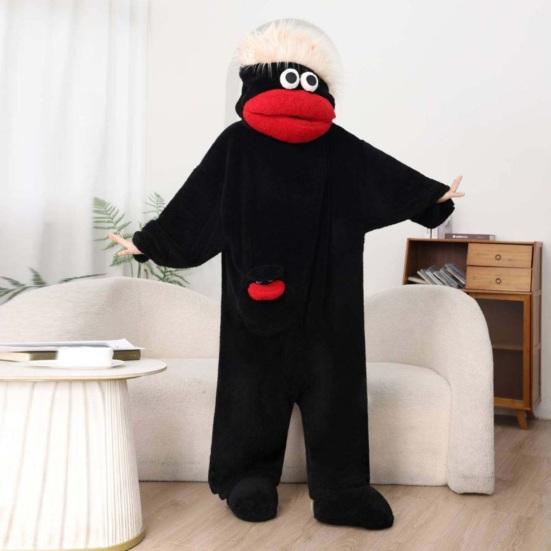 Jednodílný pyžamový overal Big Mouth Vtipné Unisex Pyžamo Zimní Útulné S Kapucí Fleece Ultra-Měkký Plyšový Jednodílný Oblečení Na Volný Čas
