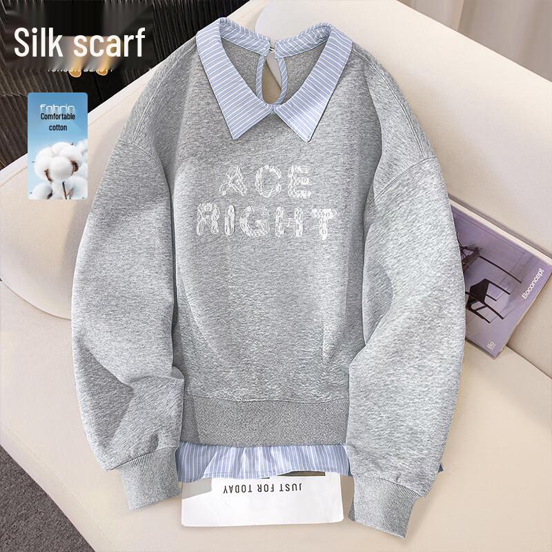 

Women s Loose Fit Polo Collar Long Sleeve Pullover Sweatshirt One Size