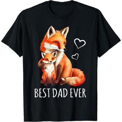 Best Dad Gifts Birthday Fathers Day Daughter Son Cute Fox T-Shirt