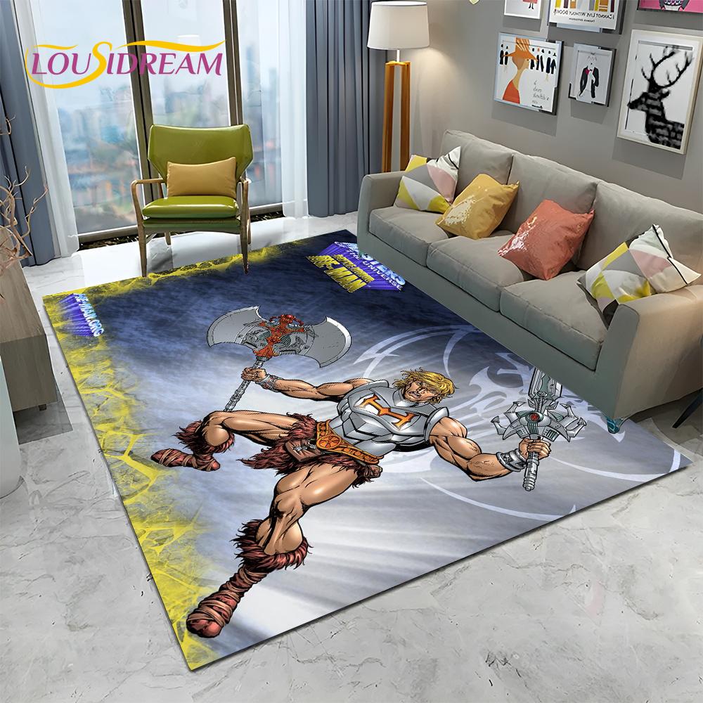3D Retro Cartoon He Man Masters of Universe Carpet Rug for Home Living Room Bedroom Sofa Doormat Decor,kid Area Rug Non-slip Mat