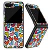 Colorful Leopard Love Heart Case For Samsung Z Flip 8 7 FE 6 5 4 Hybrid Leather Skin Hard PC Bumper Cover For Galaxy Z Flip8 Flip7 Flip6 Flip5