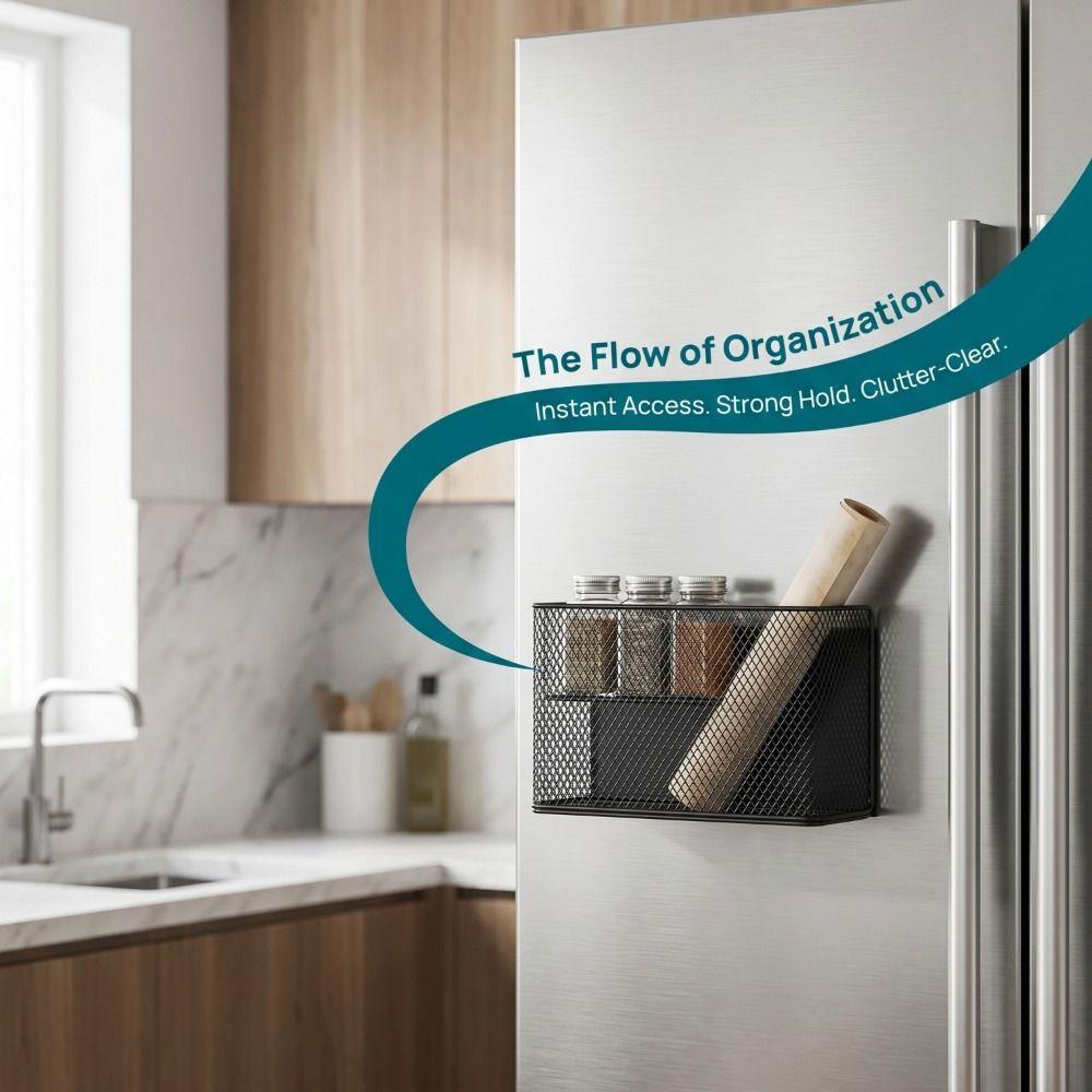 Ideal Magnetic Storage Rack Versatile Magnetic Container Storage Rack Organizer  Kitchen Use