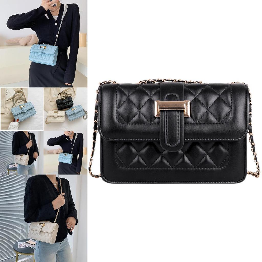 Fashionable Urban Chic Diamond Quilted Chain Shoulder Bag Stylish Small Pu Crossbody