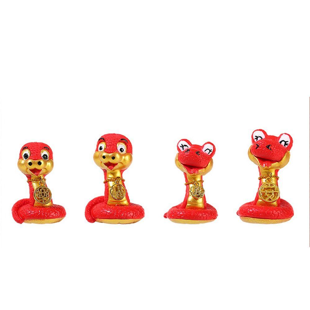 4pcs Zodiac Snake New Year Snake Figurine Cute Snake Year Mascot  New Year Decoration Gifts