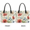  Floral Printed Tote Bag Casual Large Capacity Shoulder Handbag for Daily Use