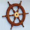 Handcrafted Wooden Ship Wheel Wall Decor Solid Shisham Wood Brass Nautical Helm Premium Maritime Home Decor
