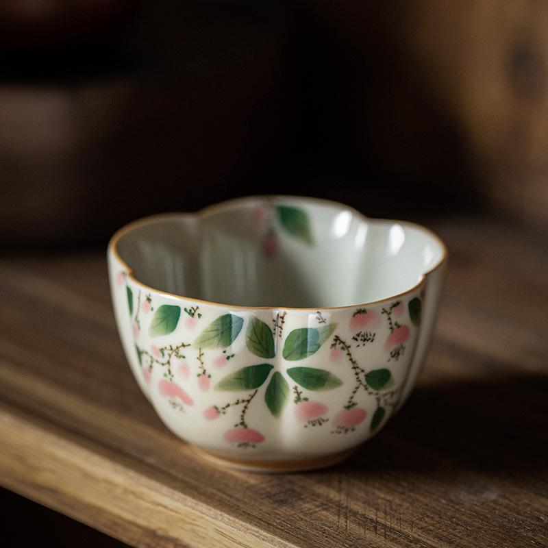 Plant Ash Hand-painted Plum Blossom Master Cup Underglaze Color Ceramic Single Cup Drinking Tea Cup Mug 100ml