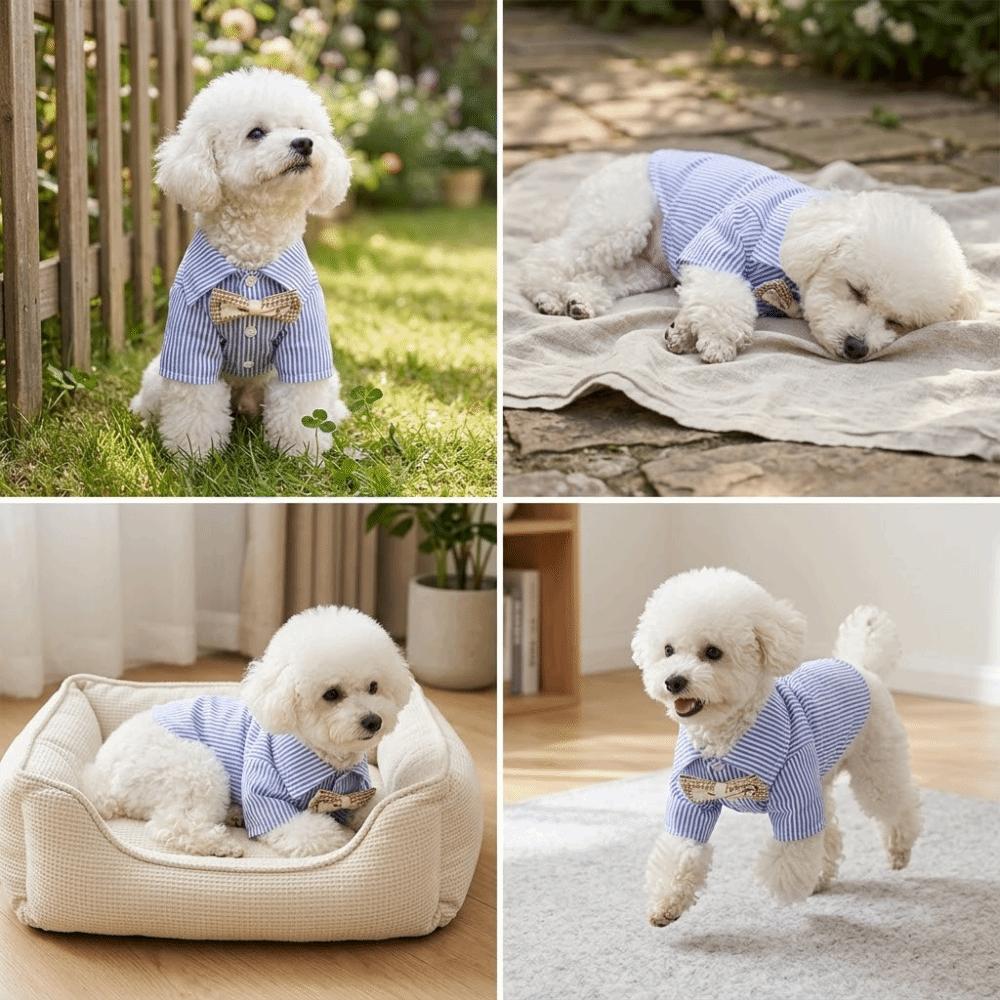 Striped Pattern Pet Clothes Thin Lightweight Canine Apparel Small Breed Dog Shirt  Home Leisure