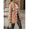 Women's Spring and Fall Single-breasted Lapel Medium-length Plaid Jacket Long-sleeved Loose Temperament Comfortable Commuter Jacket