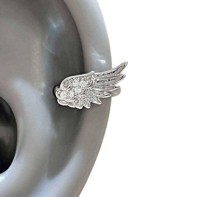 

1pair Vintage Couples Creative Angel Wings Ear Cuff Earrings Women Sparkling Zircon Birthday Jewelry Gift