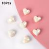 10Pcs Heart Shape Acrylic Loose Spacer Beads For Diy Jewelry Making Bracelet Necklace Keychains Accessories