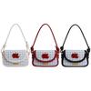 PU Leather Apple Plaid Shoulder Bag with Adjustable Strap Crossbody Bag Versatile Flap Bag for Women Work Shopping Travel Daily