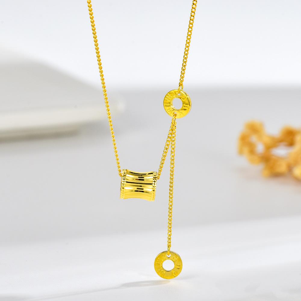 

Zhuoyi S925 Silver CNC Carved Clavicle Chain Necklace for Women S925 Silver