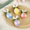 Flower Dot Easter Eggs Gift Colorful Felt Egg Pendant Easter Hanging Ornaments Tree Pendant  Party