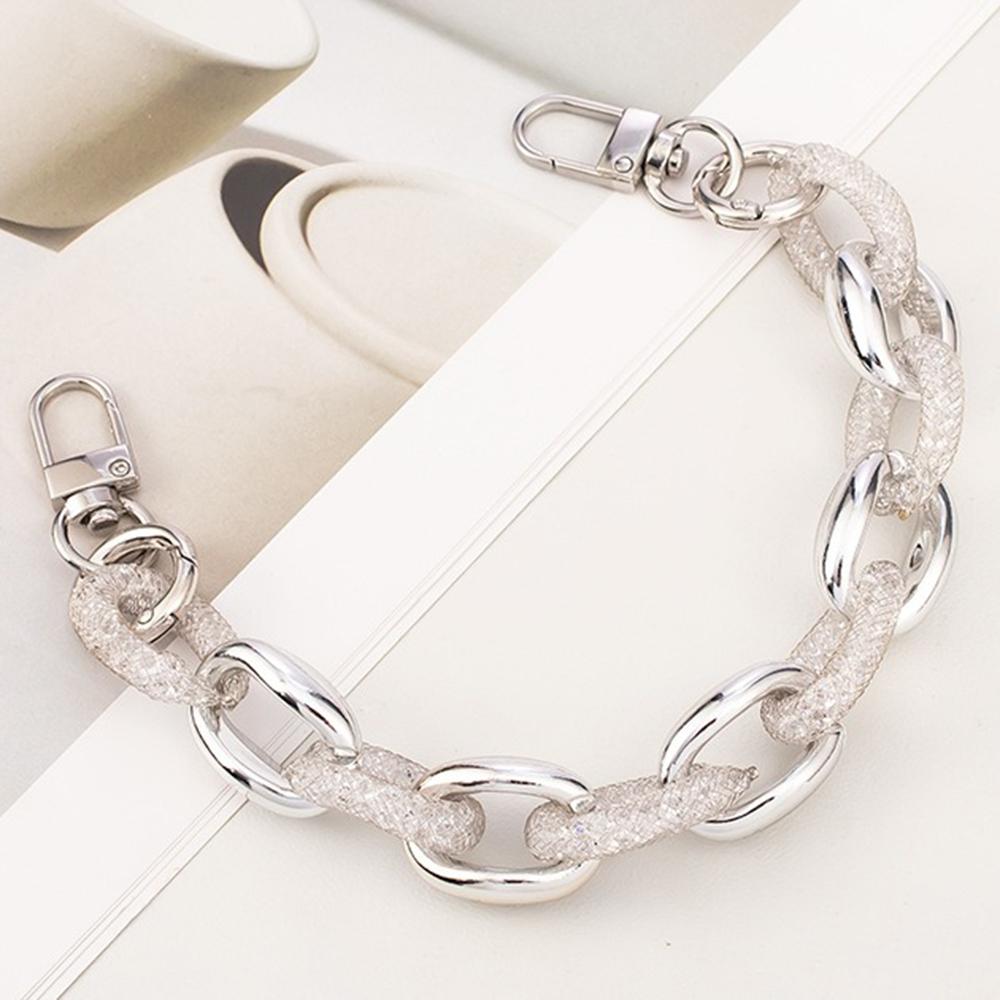 

Металевий брелок для телефону 29 см Блискучий стразовий браслет-ремінець на зап ястя Ремінець для телефону на зап ястя Silver