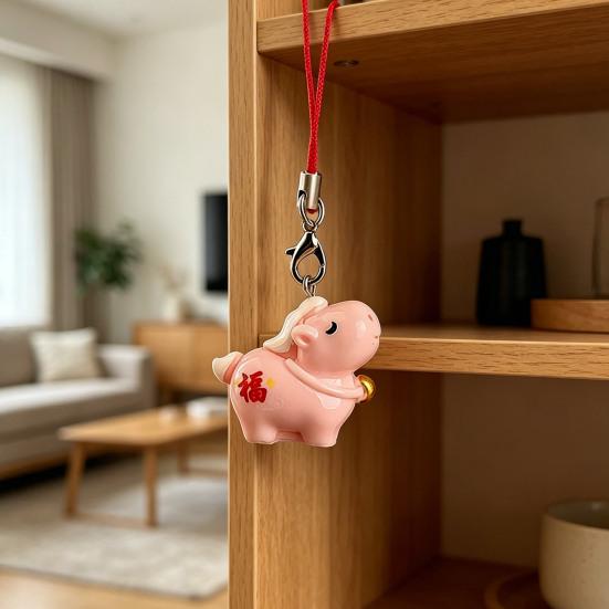 Taschenanhänger mit hochfestem rotem Lanyard Pferdeanhänger Glückssymbol-Anhänger Leichter Autoanhänger