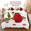 Red Flower Full Size Duvet Covers Rose Quilt Cover 200X230Cm Bedding Set 3Pcs 2Pcs 210X210Cm King Queen Single Double Bed