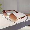 Rimless Rhombic Sunglasses Men Fashion Vintage Gradient Casual Shades Women Trendy Brand Design Outdoor Decor Sun Glasses