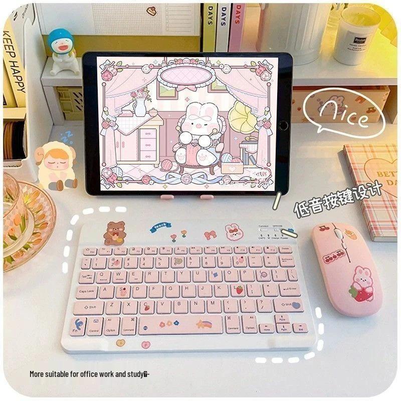 Bluetooth Keyboard and Mouse Set for iPad, Huawei, Xiaomi, Samsung Devices with Wireless Connectivity