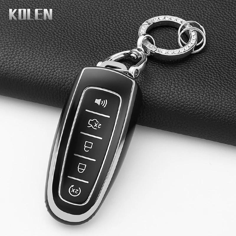 Fit For Ford Edge Focus Flex Explorer Taurus Lincoln Mks Mkt Mkx Fashion Tpu Auto Smart Key Fob Cover Case Protected Housing Remote Key Ring