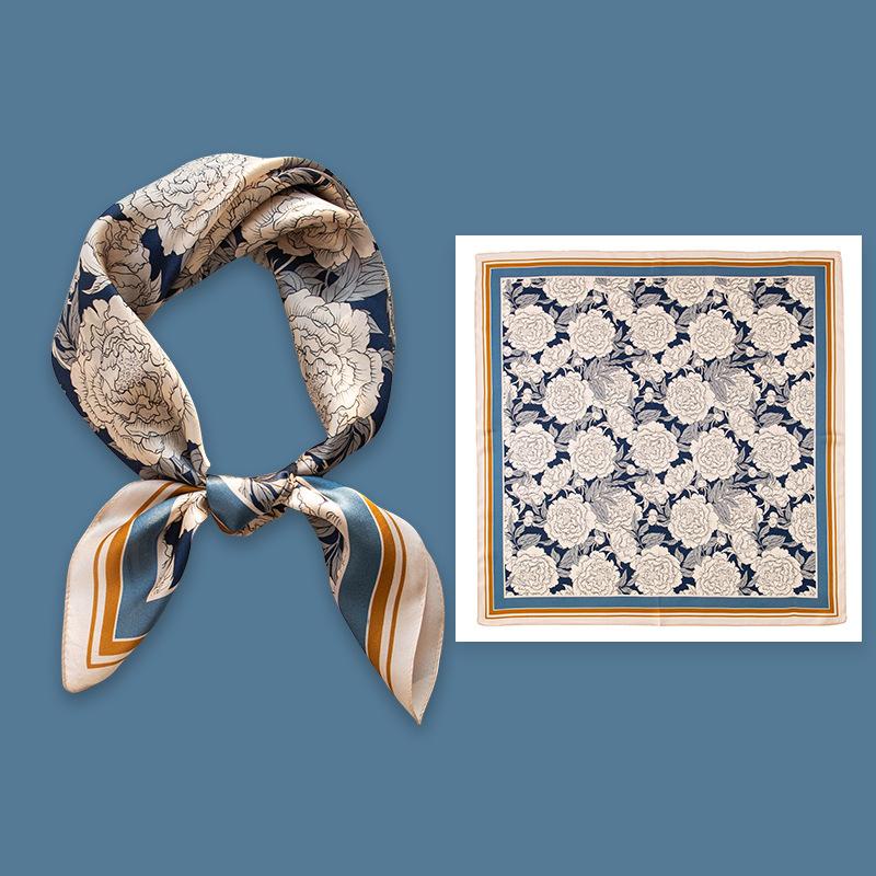 Literary small floral summer 100%  mulberry silk shawl age-reducing fashion neck protection professional scarf