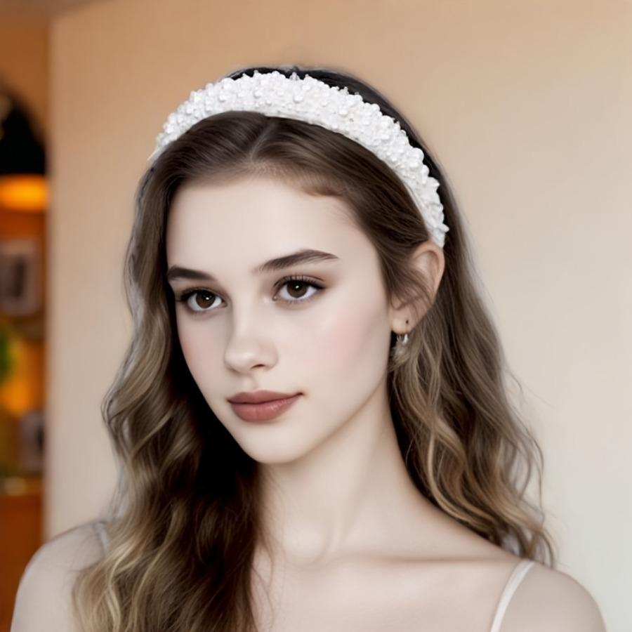 White Imitation Pearl Headband for Parties, Banquets, and Daily Wear, Women's Hair Accessory