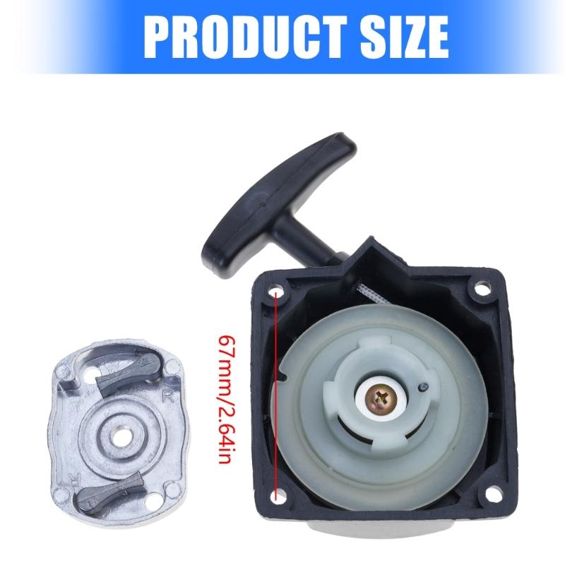 Universal Engine Recoil Starter For 43CC 49CC Garden Tool Heavy Duty Nylon Material 67mm Mounting Holes Easy Assembly