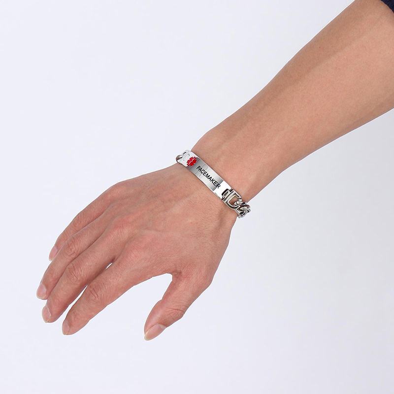 New Style Trendy Custom Stainless Steel Silver Plated Chain & Link Bracelet for Men's and Women's Anniversary Gift