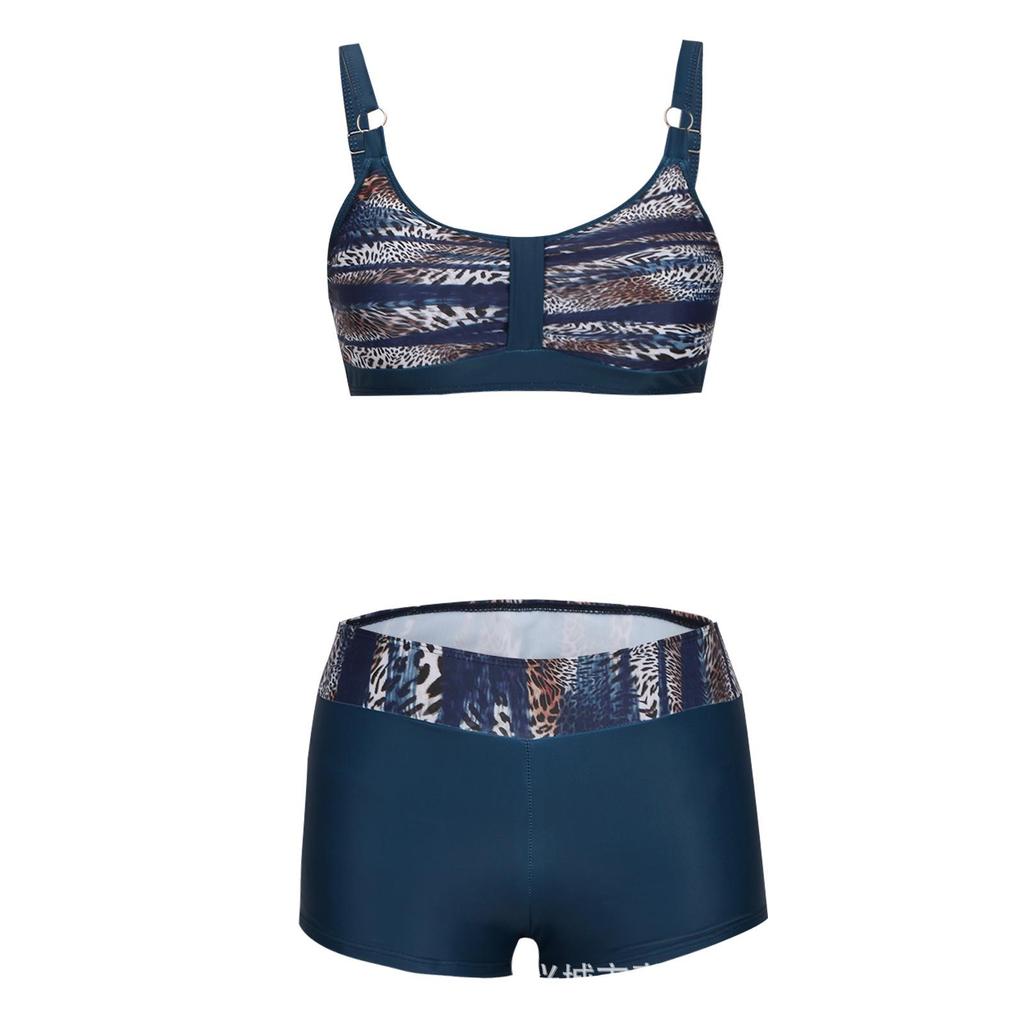 2025 Cross-border Flat-leg Halter Print Slimming Bikini Set
