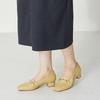 Women's Loafers and Pumps with a Bit Motif, Metallic Lines, Chunky Heel, and Comfortable Fit (52301)