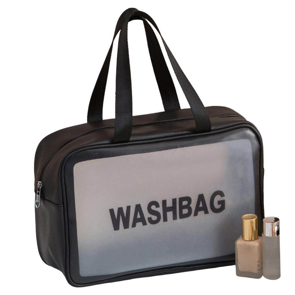 Women Men PU Toiletry Bag Portable Translucent Waterproof Makeup Cosmetic Bag Toiletry Organizer for Accessories