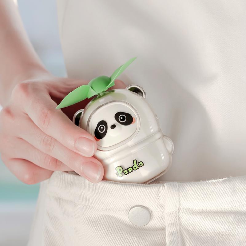 Summer Panda Portable Neck Hanging Neck Fan Sports Fan with Rechargeable Mini USB Outdoor Cooling Small Fan