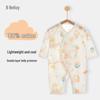 Newborn Summer Thin Cotton Baby Romper – Long Sleeve Monk Style Onesie
