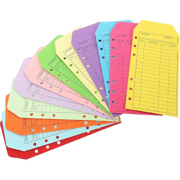 12 Pcs Cash Envelopes for Budgeting Paper Money Envelopes for Cash Budget Envelope for Cash System Mixed Color