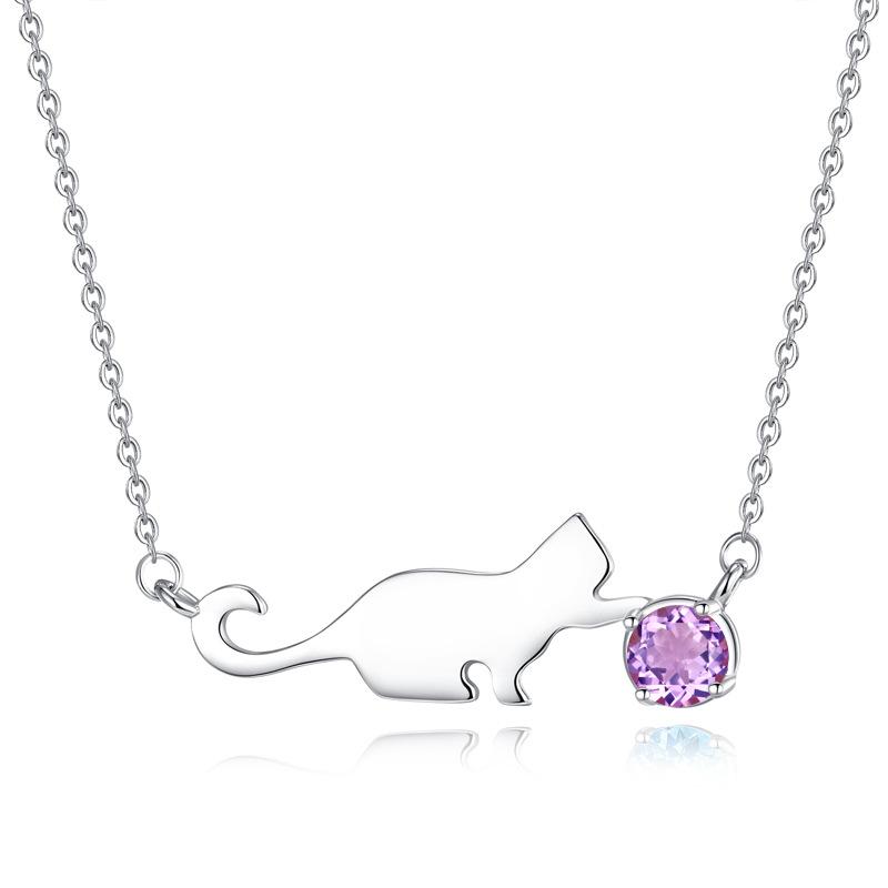

S925 sterling silver necklace, women s personality inlaid with natural spar pendant, non-fading necklace, daily women s jewelry gifts 925 silver