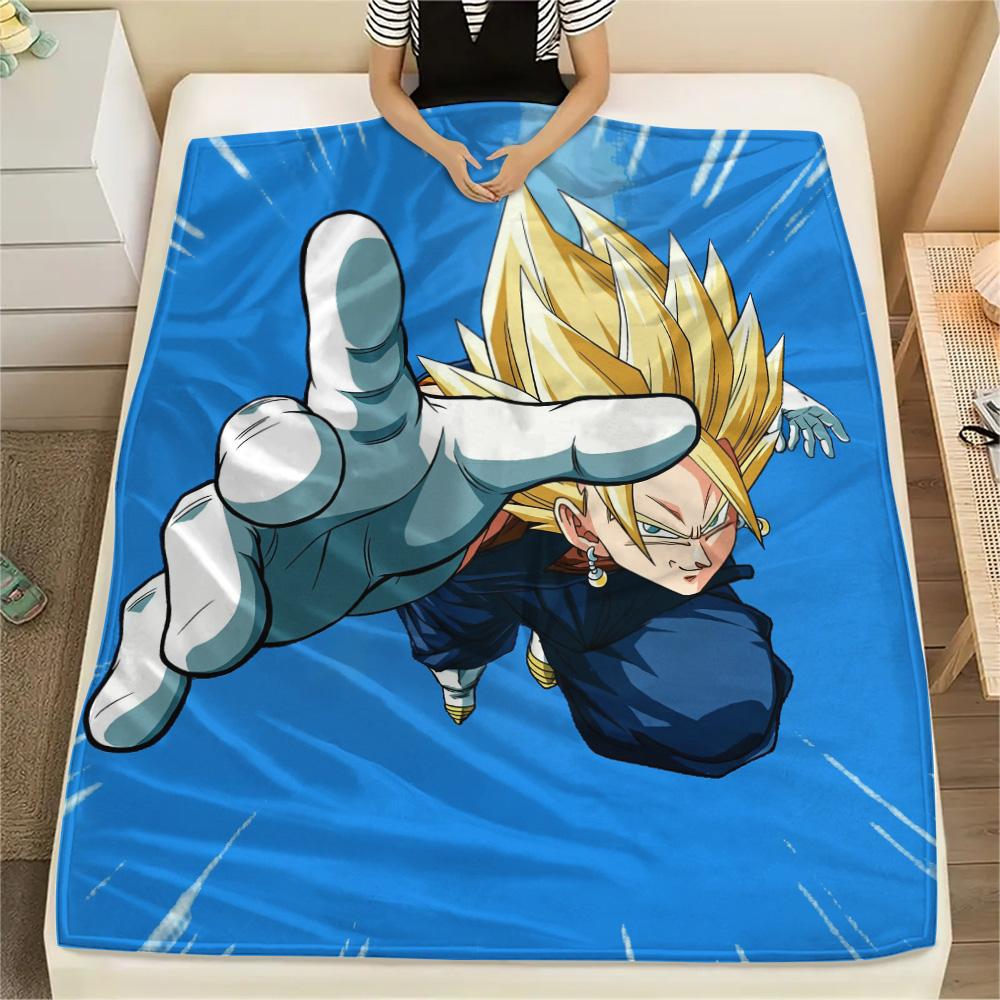 Gogeta and the Father-son Pair Son Goku Print Flannel Blanket, High quality Comfortable for All Seasons, Home Decor, Warmth and Comfort 80cm x 120cm