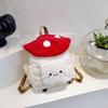 Cute Corduroy Mushroom Backpack Kawaii Cartoon Mini Backpack Soft Stuffed School Bag Travel Daypack Gift for Girls Kids Women