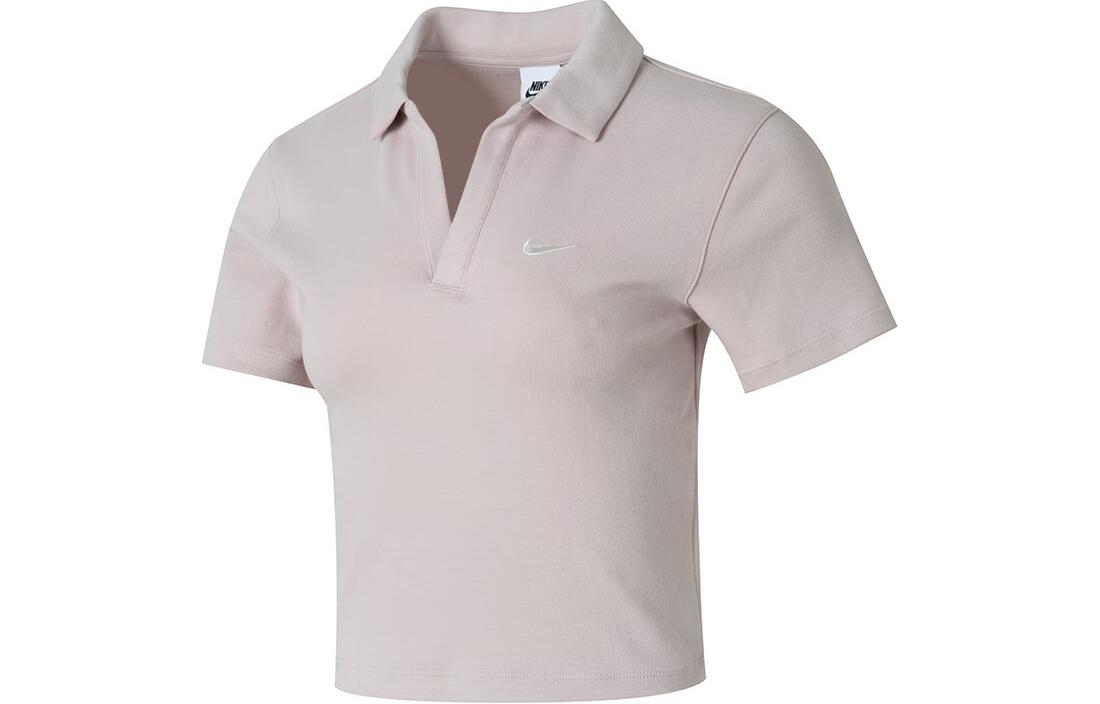 Nike Polo Shirts Women s Pink Polo Collar Moderate Straight Fit DV7885-019 L