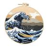 1 Stk. Kanagawa Große Welle vor Kanagawa Muster Stickerei DIY Stoff Bastelset mit Werkzeugen