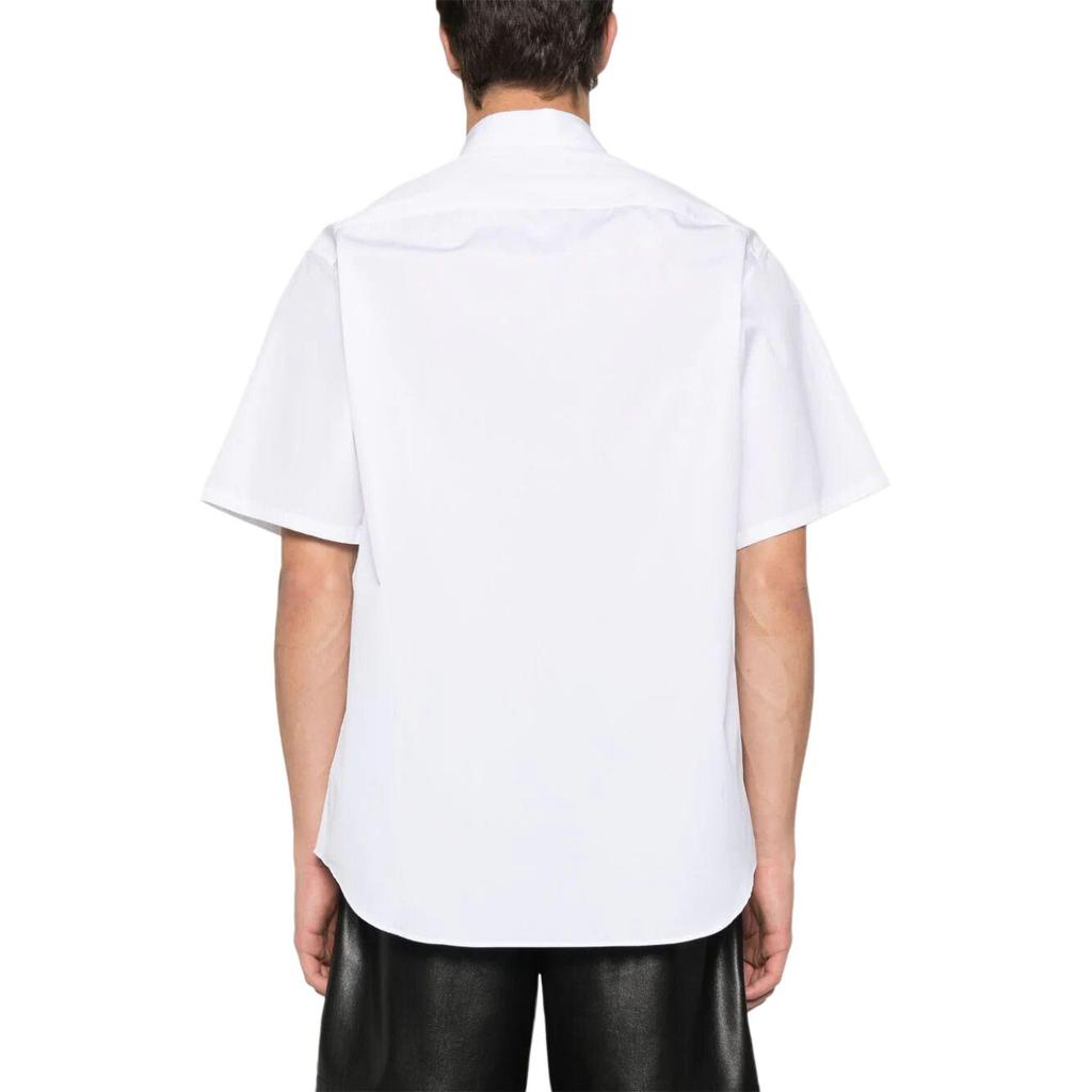 Prada short-sleeve triangle-logo cotton shirt UCS503-1XV2-F0009-S-OOO