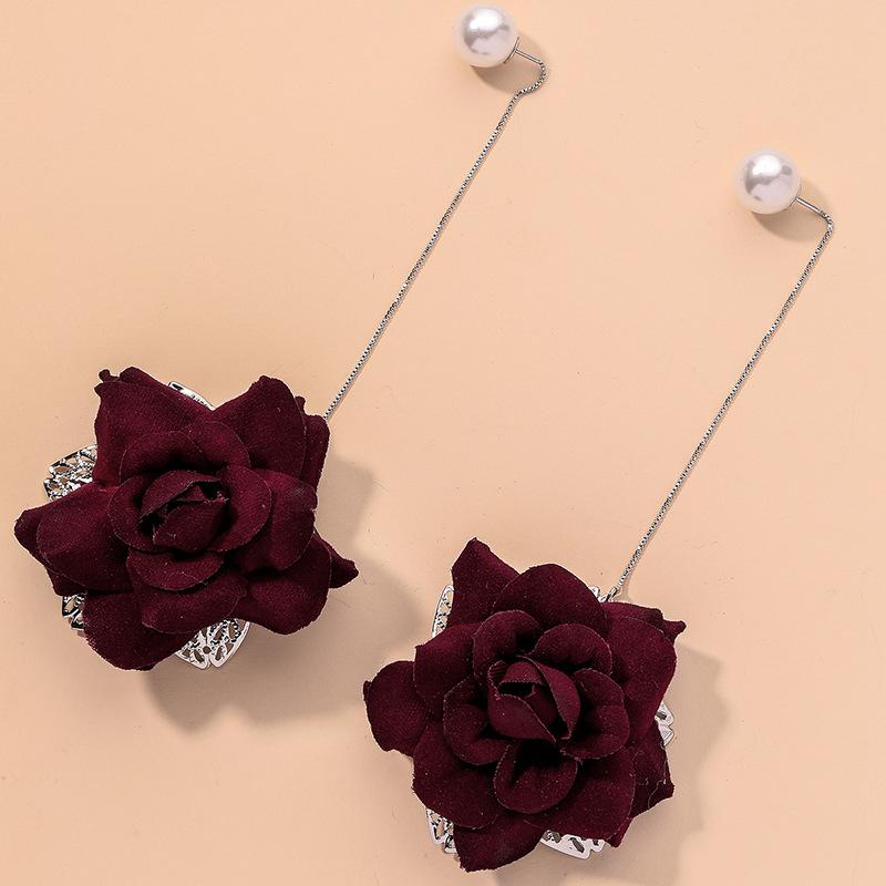 Rose Earrings, Earrings, Ethnic Style Pearl Flower Earrings, Fashion Temperament Earrings.